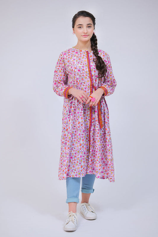 Picture of Senorita - GAA-02719 | White & Multicolor | Casual Kurta | Cotton Lawn Printed - Available at Raja Sahib