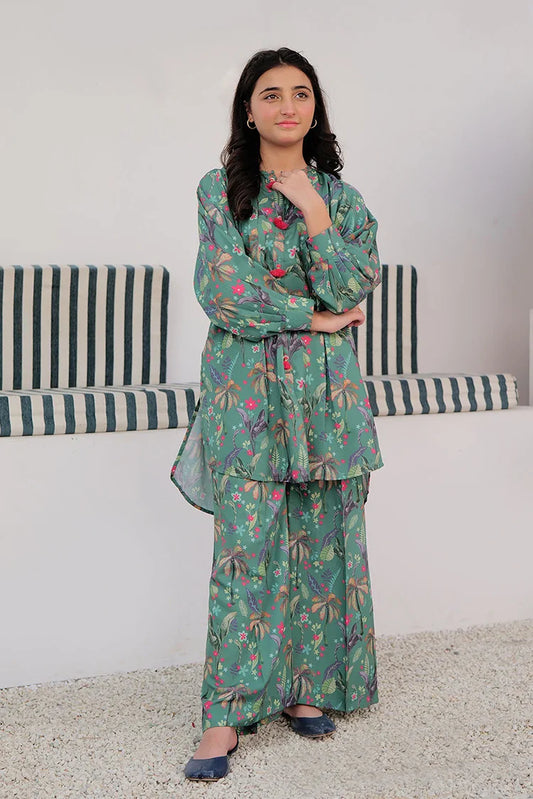 Picture of GAC-02929 | Green & Multicolor | Casual 2 Piece Suit | Polyester Lawn Printed - Available at Raja Sahib