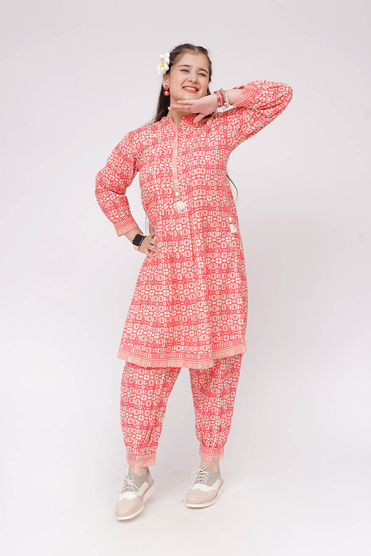 Picture of Senorita - Fawn & Peach - Casual 2 Piece Suit - GAC-03579 - Available at Raja Sahib