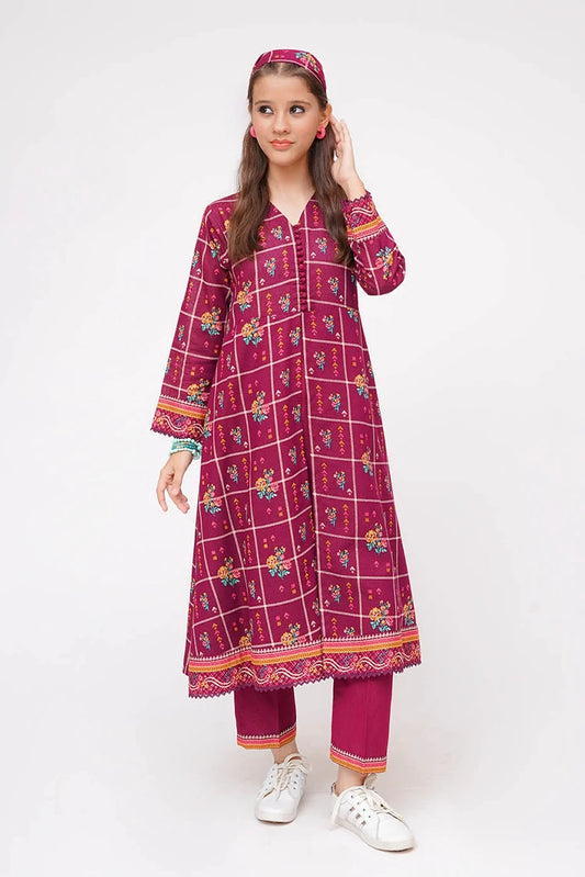 Senorita - Magenta & Multicolor - Casual 3 Piece Suit - GAD-03645