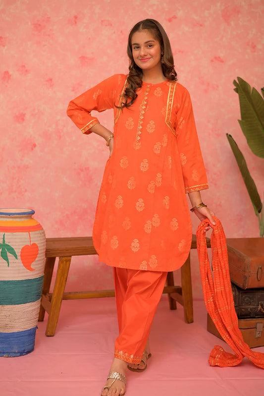 Picture of GBD-02874 | Blue & Gold | Casual Plus 3 Piece Suit | Cotton Jacquard - Available at Raja Sahib