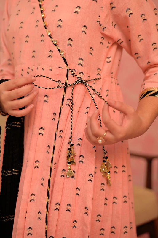 Picture of GBD-02902 | Peach & Multicolor | Casual Plus 3 Piece Suit | Cotton Jacquard - Available at Raja Sahib