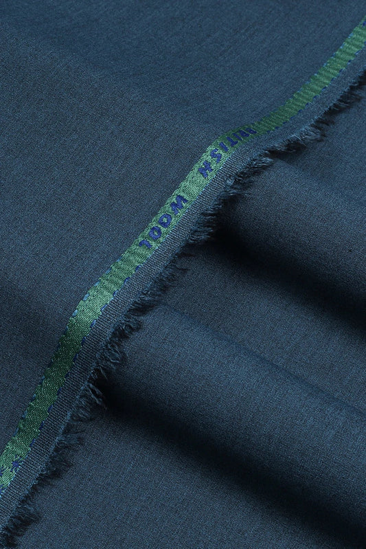 Fabrich - Men's Unstitch Textured Poly Blend Kameez Shalwar - Prussian