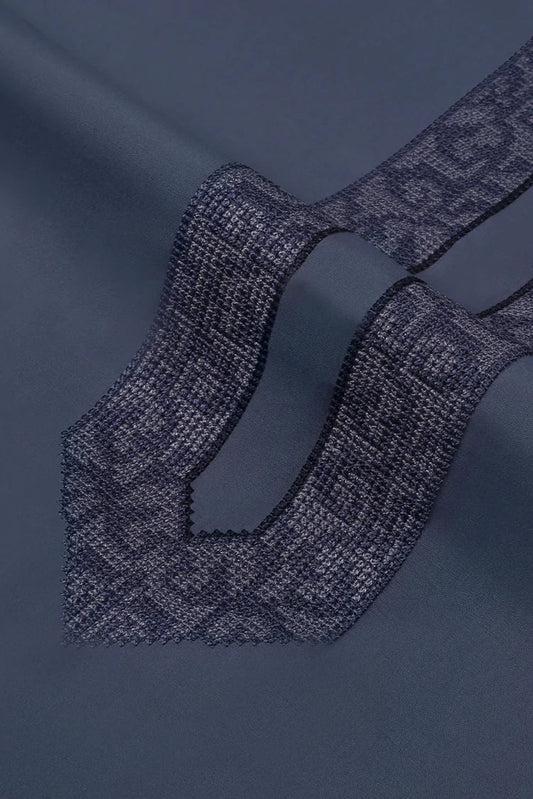 Fabrich - Men's Unstitch Cross Stitch Embroidered Neckline Kameez Shalwar - Lava