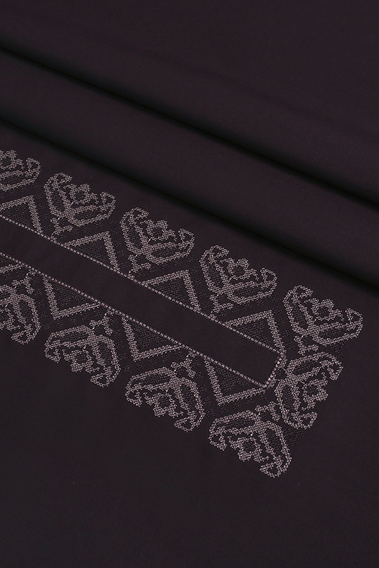 Fabrich - Men's Unstitch Cross-Stitch Embroidered Neckline Kameez Shalwar - Rustic Red