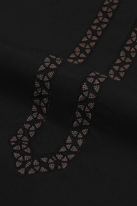 Fabrich - Men's Unstitch Embroidered Kameez Shalwar - Black