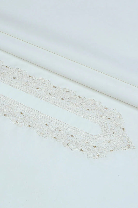 Picture of Fabrich - Men's Unstitch Semi-Formal Embroidered Kameez Shalwar - Off White - Available at Raja Sahib