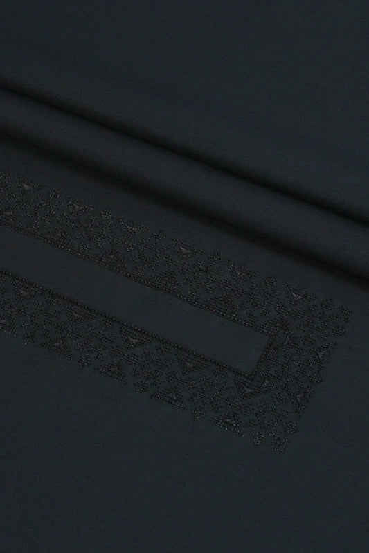 Picture of Fabrich - Men's Unstitch Multi-Colored Embroidered Kameez Shalwar - Black - Available at Raja Sahib