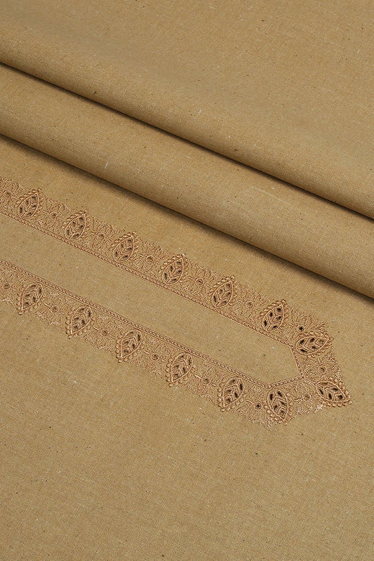 Picture of Fabrich - Men's Unstitch Embroidered Khaddar Cutwork - Bronze - Available at Raja Sahib