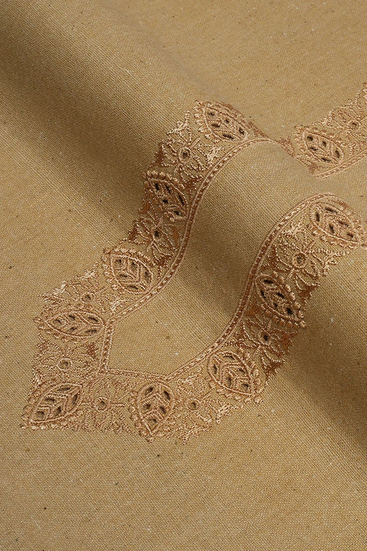 Fabrich - Men's Unstitch Embroidered Khaddar Cutwork - Bronze