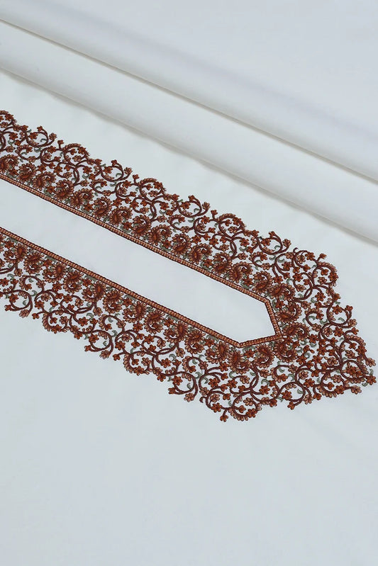 Fabrich - Men's Kashmiri Embroidered Wash 'N Wear - Off-White