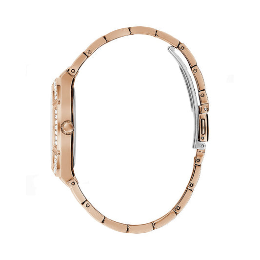 Picture of Guess Rose Gold Stainless Steel Silver Dial Quartz Watch for Ladies - GW0033L3 - Available at Raja Sahib