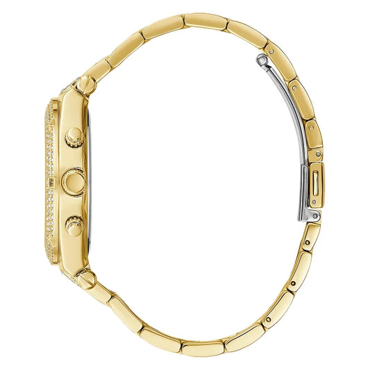Picture of Guess Heiress Gold Stainless Steel Gold Dial Chronograph Quartz Watch for Ladies - GW0440L2 - Available at Raja Sahib