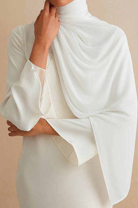 Picture of Divinely Crafted - Hijab Chiffon - White - Available at Raja Sahib