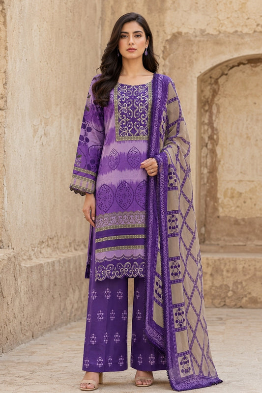 Kleren - Digital Printed Lawn - H-11 - Unstitched