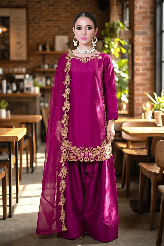 Maherposh - Luxury Festive Embroidered Lawn Suit - 3 Piece