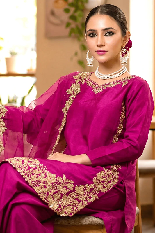 Maherposh - Luxury Festive Embroidered Lawn Suit - 3 Piece