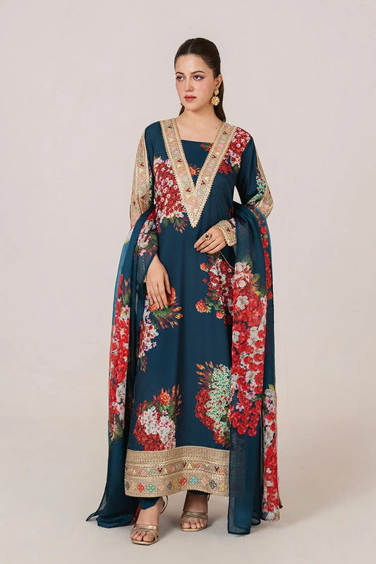 Picture of Stitch Vibes - Teal Bloom - Available at Raja Sahib