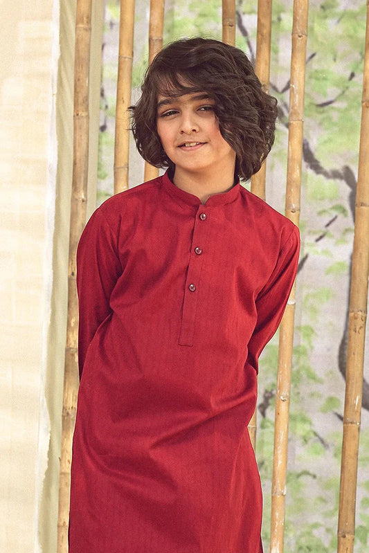 Picture of Istor - Stitched - Kids Kurta - Maroon - IST-100 - Available at Raja Sahib