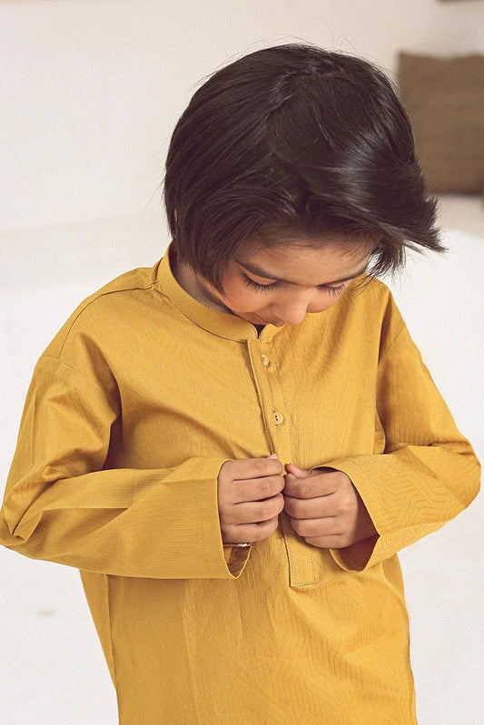 Picture of Istor - Stitched - Kids Kurta - Yellow - IST-104 - Available at Raja Sahib