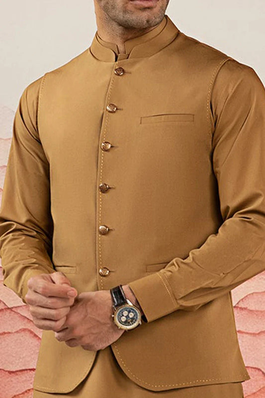 Picture of Istor - Waistcoat - Glory-Camel - IST-114 - Available at Raja Sahib