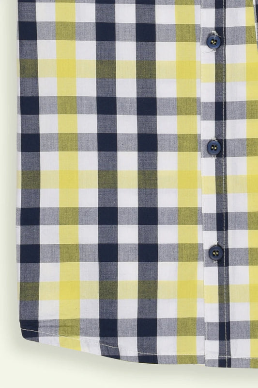 Picture of Ixample - Yellow & Black Check Shirt - Available at Raja Sahib