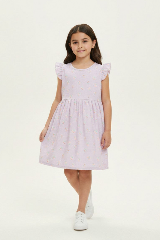 Ixample - Purple Floral Cotton Dress