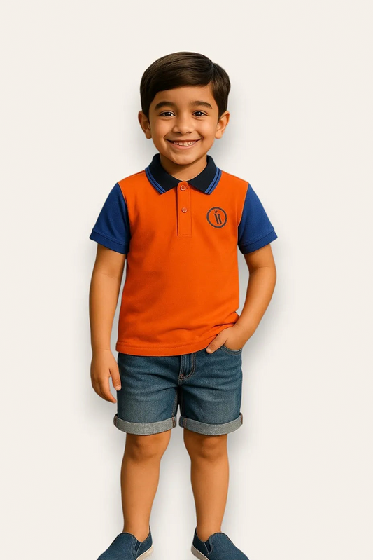 Ixample - Orange IX Embroidered Polo