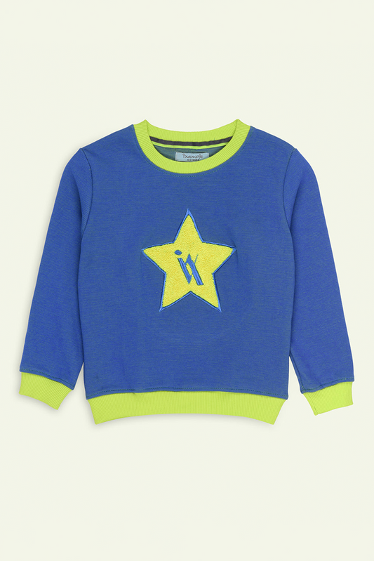 Ixample - Blue Star Embroidered Sweatshirt