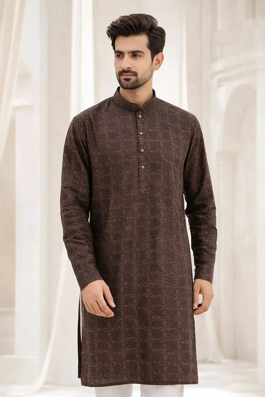 J Pardesi - Kurta Pajama - Brown