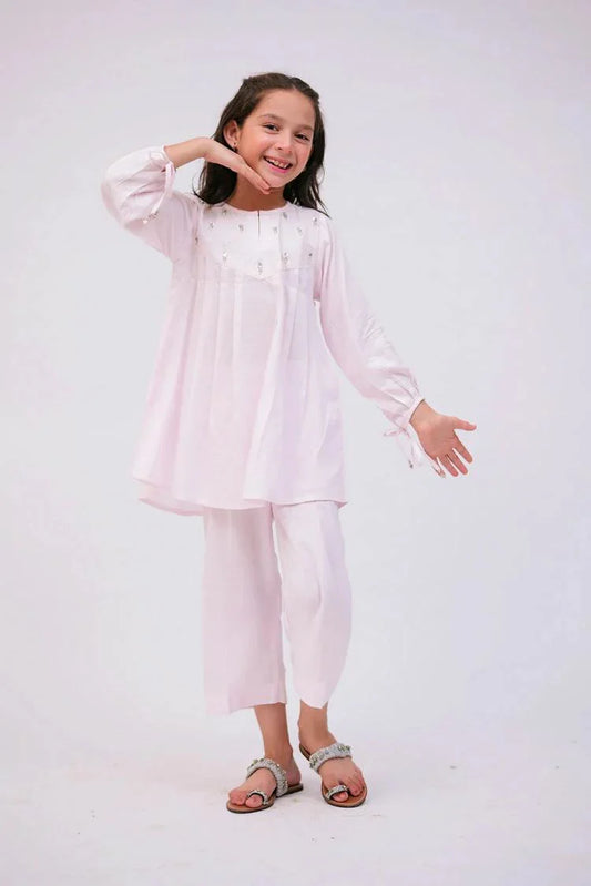 Picture of Senorita - KAC-02782 - Light Pink - Casual 2 Piece Suit - Viscose Fabric Jacquard - Available at Raja Sahib