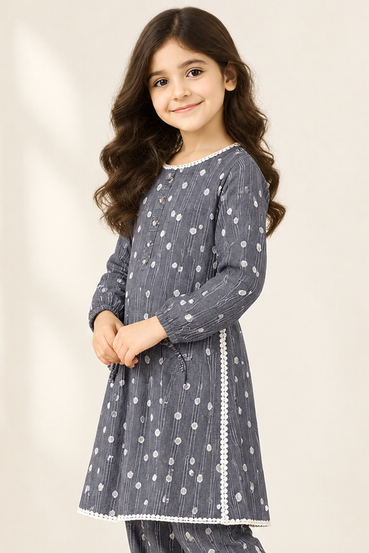 Picture of Senorita - Grey & White - Casual 2 Piece Suit - KAC-03576 - Available at Raja Sahib