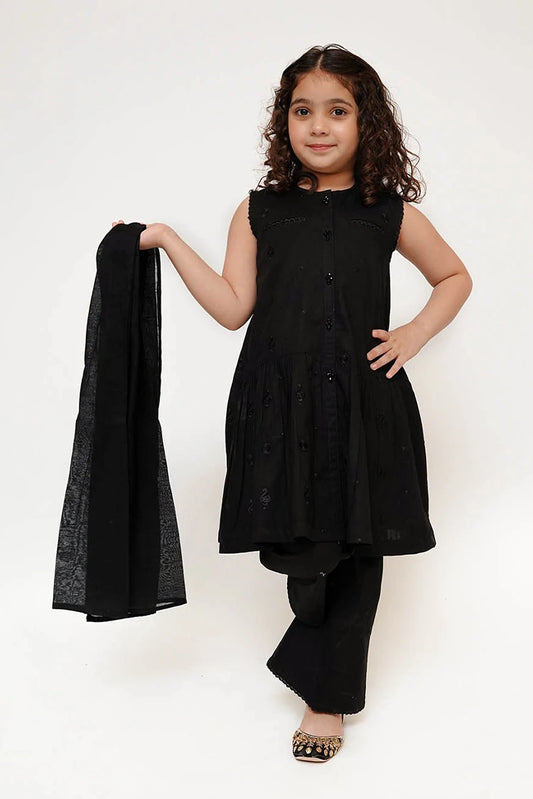 Picture of Senorita - Kids Casual Dress - Black - Casual 3 Piece Suit - KAD-03427 - Available at Raja Sahib