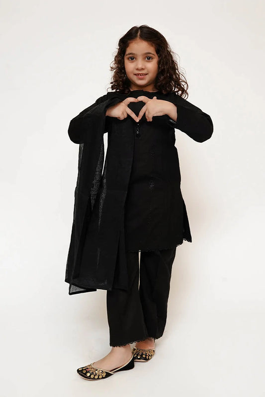 Picture of Senorita - Kids Casual Dress - Black - Casual 3 Piece Suit - KAD-03428 - Available at Raja Sahib