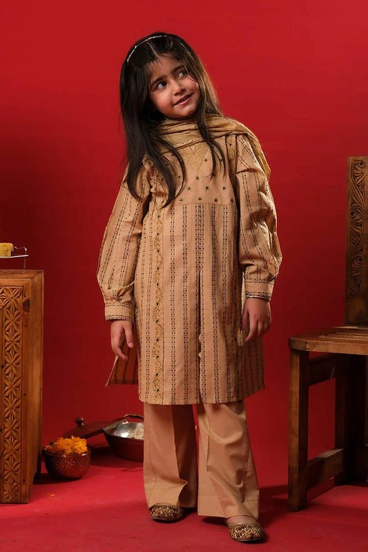 Picture of Senorita - Ferozi & Multicolor - Casual 3 Plus Piece Suit - Cotton Dobby - KBD-03361 - Available at Raja Sahib