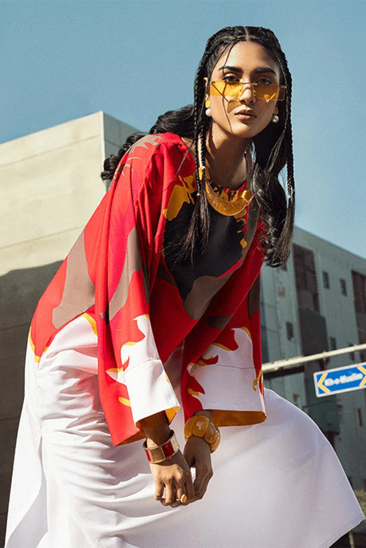 Picture of Kaanthaa - 1 Piece - Stitched - Floral Flame - Available at Raja Sahib