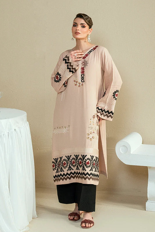 Picture of Kaanthaa - Crosshatch Cotton Viscose Stitched - 2 Piece - Kep-01 - Beige - Available at Raja Sahib