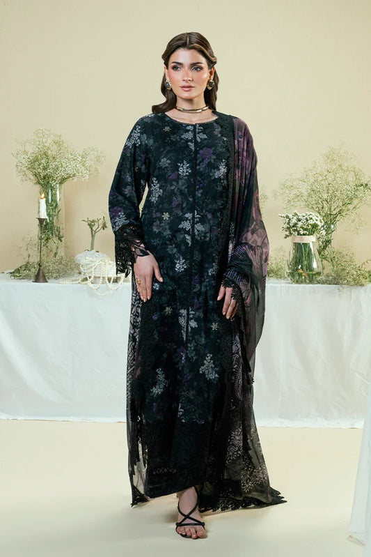 Picture of Kaanthaa - Kunep - Lawn Unstitched - 3 Piece - 002 - Black - Available at Raja Sahib