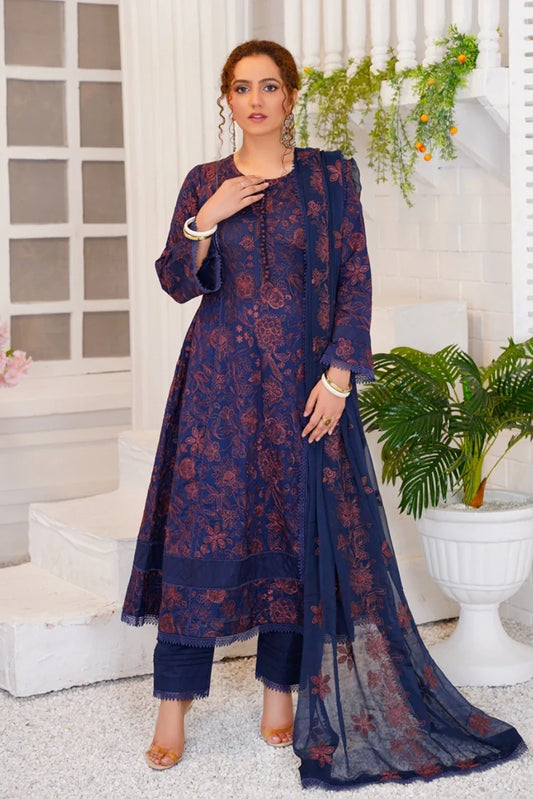 Picture of Threads & Weaves - 3 Pc Embroidered Lawn Suit - L23103 - Available at Raja Sahib