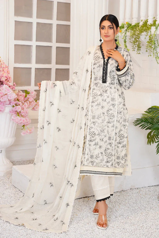 Picture of Threads & Weaves - 3 Pc Embroidered Lawn Suit - L23108 - Available at Raja Sahib