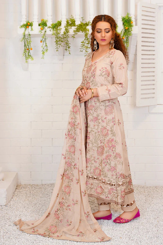 Picture of Threads & Weaves - 3 Pc Embroidered Lawn Suit - L23110 - Available at Raja Sahib