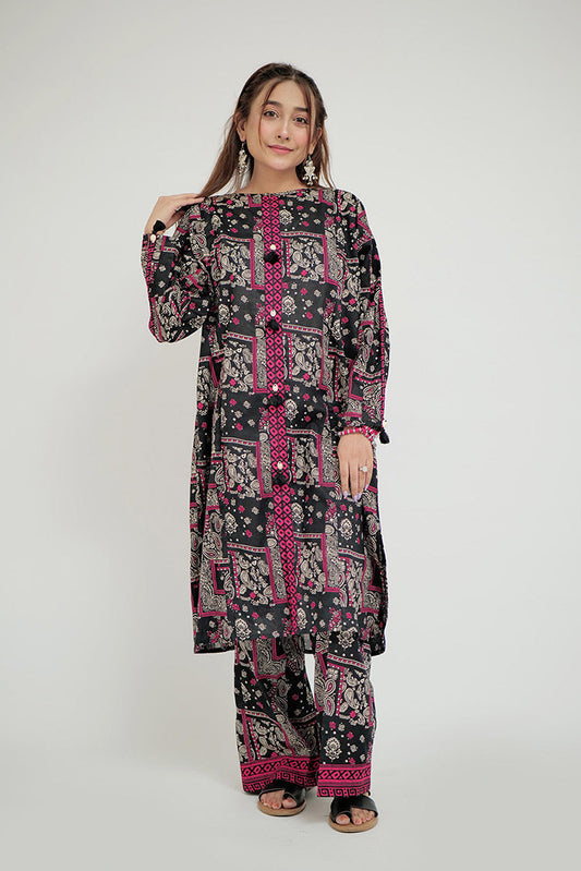 Picture of Senorita - LAC-02685 | Black & Multicolor | Casual 2 Piece Suit | Cotton Lawn Printed - Available at Raja Sahib