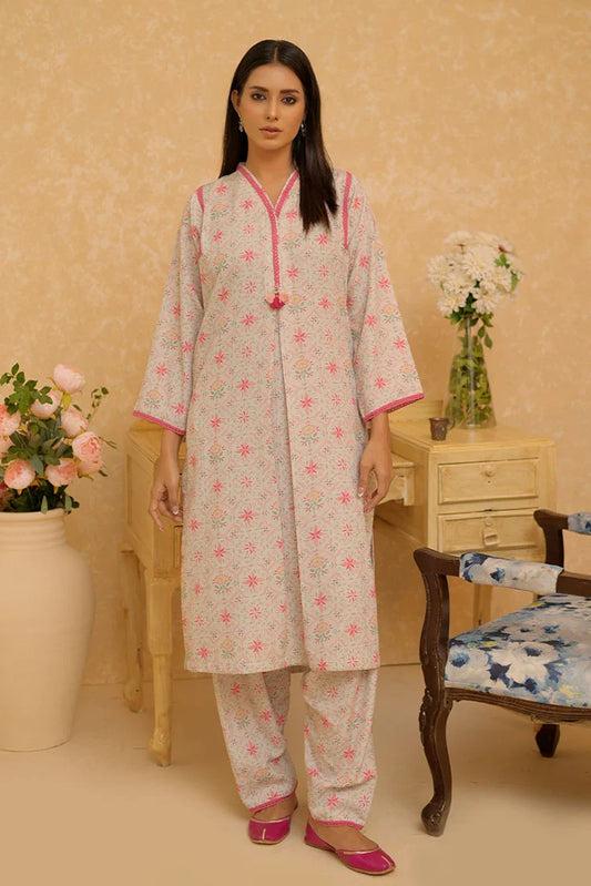 Picture of LAC-02937 | Light Green & Multicolor | Casual 2 Piece Suit | Polyester Lawn Printed - Available at Raja Sahib