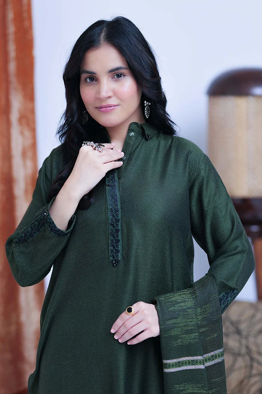 Picture of LAD-02768 | Green & Black | Casual 3 Piece Suit | Acrylic Fabric - Available at Raja Sahib