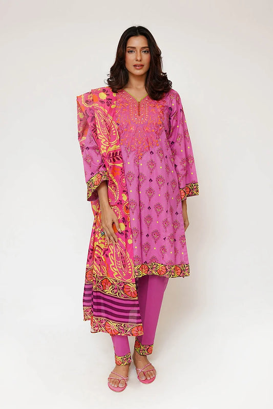Senorita - Women Casual Dress - Casual 3 Piece Suit - Cotton Lawn Printed - LAD-03436