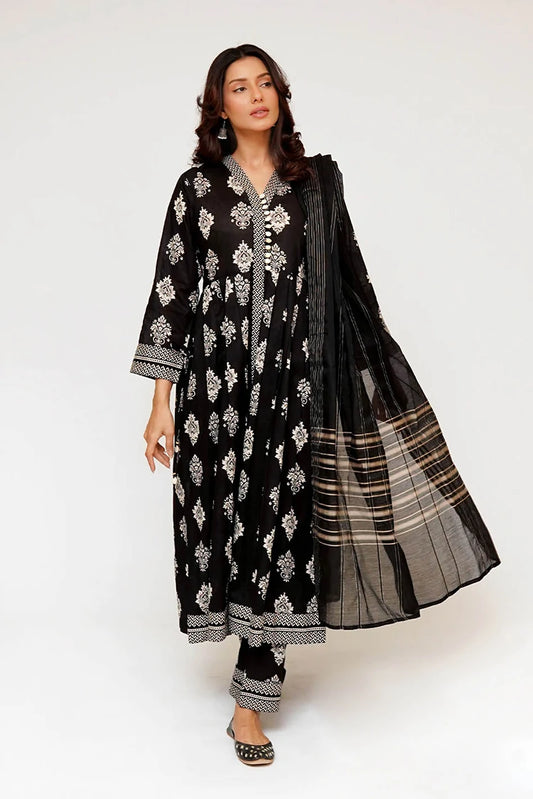 Picture of Senorita - Women Eid Dress - Black & Fawn - Casual 3 Piece Suit - LAD-03488 - Available at Raja Sahib