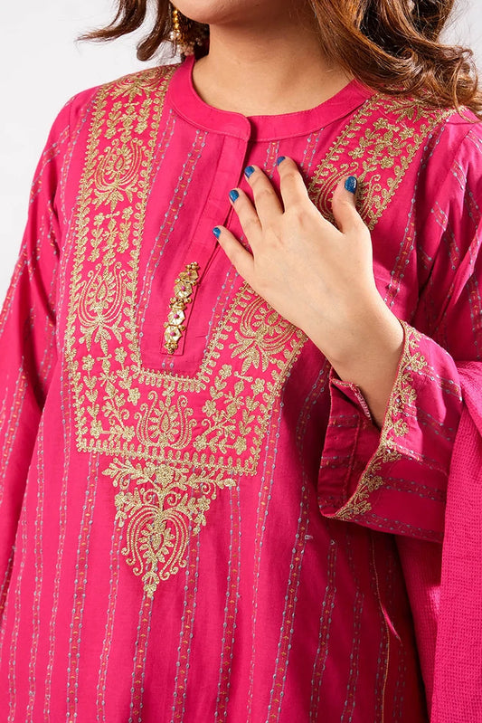 Picture of Senorita - Women Casual Dress - Casual Plus 3 Piece Suit - Cotton Dobby - LBD-03400 - Available at Raja Sahib