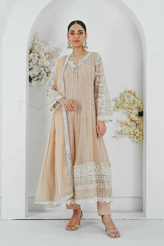 Picture of Manahils - Kurti 121-Crimson Glow- Peach - Available at Raja Sahib