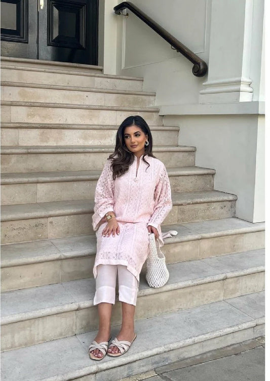 Picture of Manahils - Baby Pink Crochet - Available at Raja Sahib