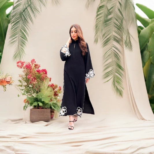 Picture of Manahils - Black Scallop Embroidered Two Pc. - Available at Raja Sahib